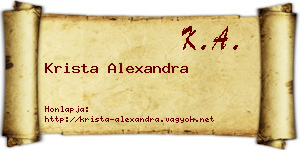 Krista Alexandra névjegykártya